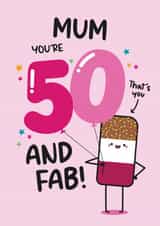 Cute Birthday Card - Mum - 50th created by Twisted Haggis
