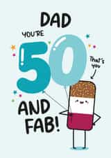 Cute Birthday Card - Dad - 50th created by Twisted Haggis