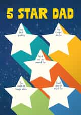 Cute Father's Day / Birthday Card - Fill in the blanks - 5 Star Dad Personalised created by Cookie Design