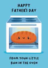 Cute Father’s Day Card - For Dad To Be - From Bump - Bun In The Oven created by Sophie Kent Illustration