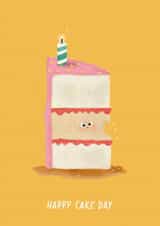 Cute Birthday Card – Happy Cake Day created by Mia Tivey Illustration
