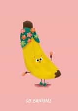 Cute Birthday Card – Go Bananas! created by Mia Tivey Illustration