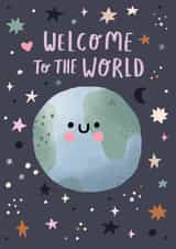 Cute Unisex New Baby Card - Unisex - Welcome to the World created by by Rosie Banton