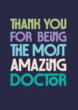 Classic Thank You Card - Amazing Doctor - Typography created by Rebecca Prinn