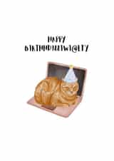 Cute Funny Birthday Card For Cat Lover - Cat On Laptop created by Alys Jones