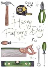 Construction Tools For DIY Builder - Father's Day Card For Dad or Grandad created by Making Meadows Ltd
