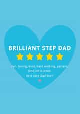 Cute Father's Day Card - Five Star Step Dad created by Macie Dot Doodles