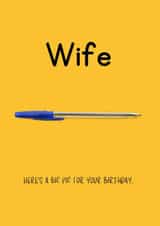 Funny Birthday Card - For Wife - Dick Pic Pun created by Helen Taylor Photography & Design