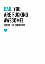 Funny birthday or Father's Day card for dad - You are fucking awesome created by Purple Tree Designs