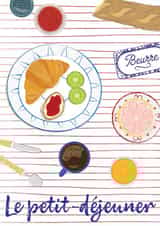 French inspired breakfast card - Foodie birthday card for him - for her created by Print A Goodie