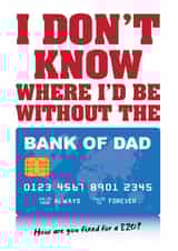 Bank Of Dad Father's Day Card created by Liverpool Card Studio