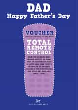 Funny Father's Day Card - Voucher - TV Remote created by LOVEDAY DESIGNS on Thortful
