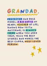 Heartfelt Fathers Day Card - For Grandad - Protector And Role Model created by Sarah Harding
