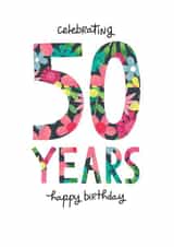 Pretty Birthday Card - Floral 50th created by The Boy and the Bear