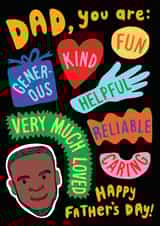 Fun, bright, graphic Father's Day card for a Dad who is everything and more! created by Sarah-Anne Brown