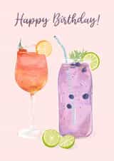 Cocktail birthday card - Happy Birthday! created by Phoebe Hope Designs