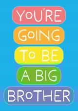 Cute Pregnancy Announcement Card For Sibling - New Big Brother created by size3art
