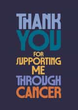 Unisex thank you card - Support Through Cancer - Bold Typography created by Rebecca Prinn