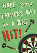 Fun Father's Day Card for a Darts Fan - Big Hit created by Sarah-Anne Brown