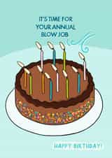 Cheeky Birthday Card - Blowing Candles - Blow Job created by Carla Letters