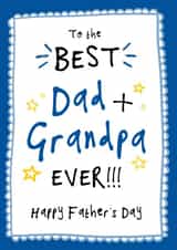 Classic Father's Day Card - Best Dad + Grandpa created by Bow & Bell