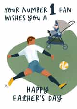 Cute Father’s Day Card - Number 1 Fan - Football created by patternmuse