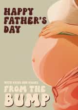 Heartfelt Father's Day Card - From The Bump - Cute Retro Baby Bump created by Foggish
