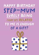 Funny Birthday Card - Step Mum - Sort of Related - Gift created by Pixie Studio