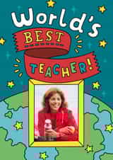 Personalised Thank You Photo Card created by Josie Gledhill - Cute Thank You Photo Card - For The Worlds Best Teacher