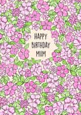 Pretty Birthday Card - For Mum - Beautiful Floral Print created by Poppy & Mabel 