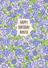 Pretty Birthday Card - For Auntie - Beautiful Floral Print created by Poppy & Mabel 