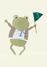 Cute Birthday Card - 3rd Birthday - Frog created by Vicky Carpenter