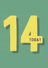 Bold Classic Birthday Card - 14 Today created by Pickles & Pudding