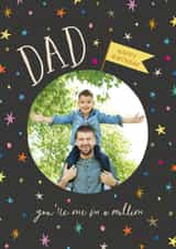 Personalised Birthday Photo Card created by The Pattern Press - Cute Birthday Photo Card - For Dad - One In A Million