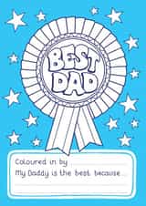 Heartfelt Father’s Day Card - Sentimental - A Best Dad Award Colouring In created by Ellie Newbury