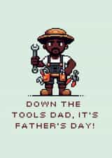 Retro Father's Day Card - DIY - Down The Tools created by Ink Icons 