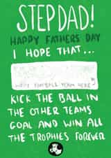 Cute Fathers Day Card - Football Team - For Step Dad created by Bishop, Please!