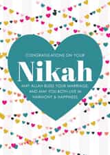 Classic Nikah Mubarak Card - Hearts created by Eastern Print Studio