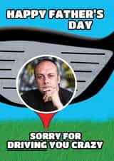 Personalised Father's Day Photo Card created by @Cupsie's Creations - Funny Fathers Day Photo Card - Golf Pun - Driving You Crazy