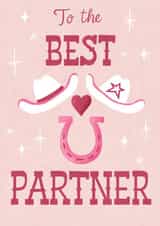 Cowgirl / Cowboy themed Anniversary card, to the Best Partner. created by Silky Rose Design