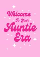 Fun Pregnancy Announcement Card - Welcome to Your Auntie Era. created by Dylan Sian Design