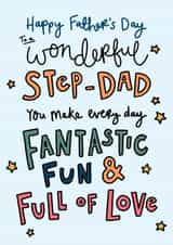 Cute Father's Day Card For A Wonderful Step-Dad created by Oops a doodle