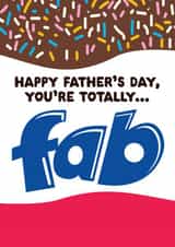 Funny Fathers Day Card - Fab Dad - Ice Lolly Pun created by Artsy Gift Co