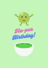 Happy Birthday (ha-pea) funny pun card to celebrate an family or friend's day! created by Bethany