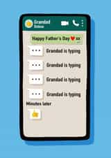 Funny Texting Father’s Day Card - Grandad - Texting - Technology created by Nicola Watson