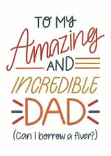 Cheeky Father's Day Card - Can I Borrow A Fiver? created by Nurture and Cheer