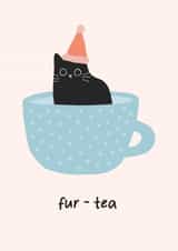 Cute 30th Birthday Card - Fur-tea - Cat Thirty Pun created by @hollielonglanddesigns
