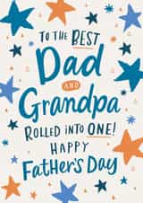 A heart warming Father's Day card for a dad who is also a Grandpa - Stars created by Dotty Black
