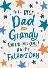 A heart warming Father's Day card for a dad who is also a Grandy- Stars created by Dotty Black