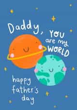 Cute Father's Day Card - Planets & Space - You Are My World created by Charley Muttitt